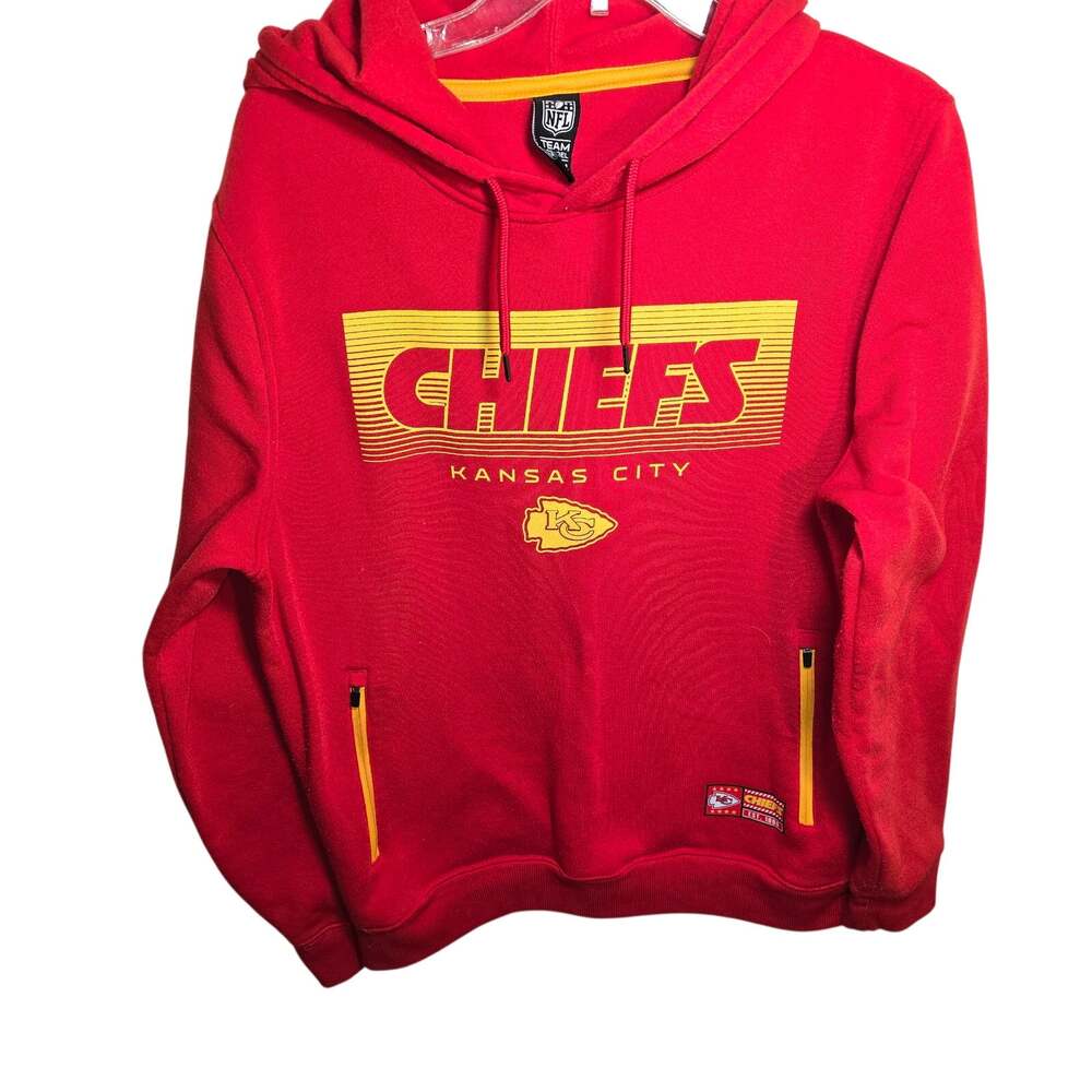 Kansas City Chiefs NFL Team Apparel Hoodie Zipper Pocket Size Medium Unisex Red
